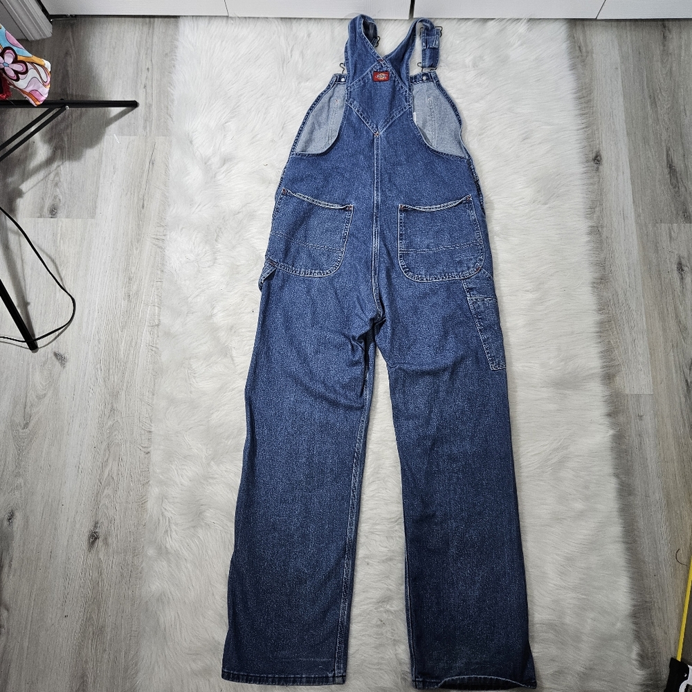 Y2K DICKIES Men's Blue Denim Overalls - Picture 4 of 9